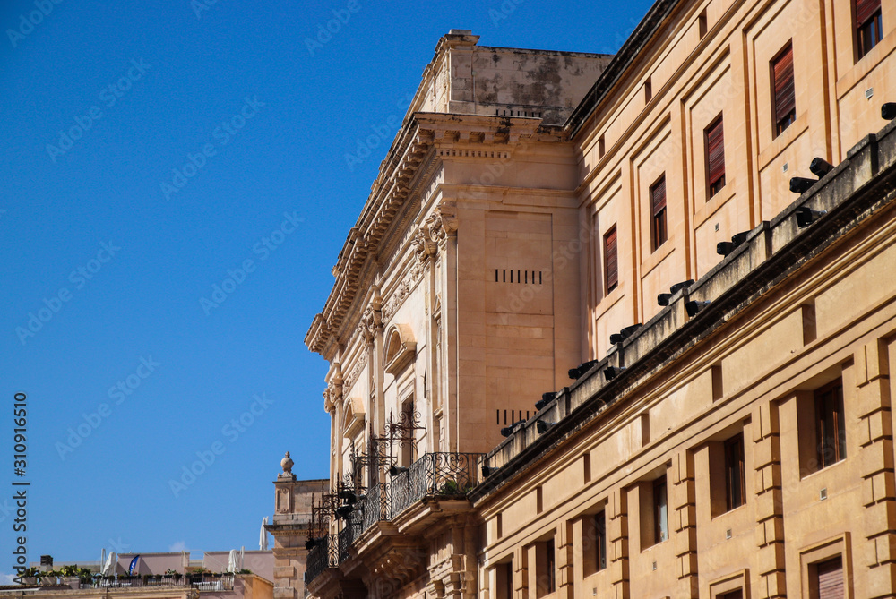 balconies in an Italian piazza