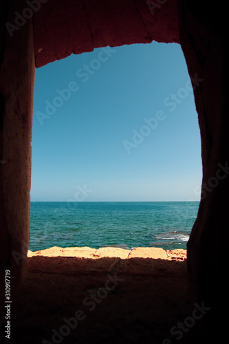 view through a castle window 