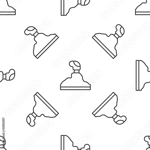 Grey line Gear shifter icon isolated seamless pattern on white background. Transmission icon. Vector Illustration