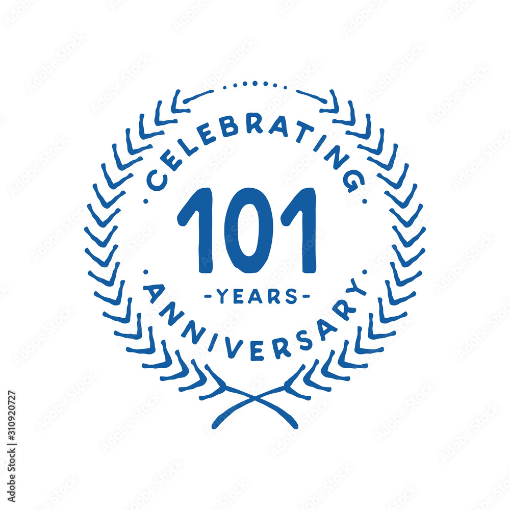 101 years design template. 101st logo. Vector and illustration.