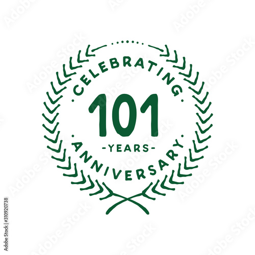 101 years design template. 101st logo. Vector and illustration.