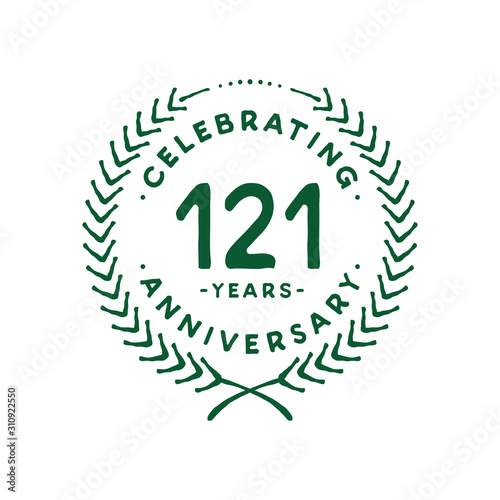 121 years design template. 121st logo. Vector and illustration.