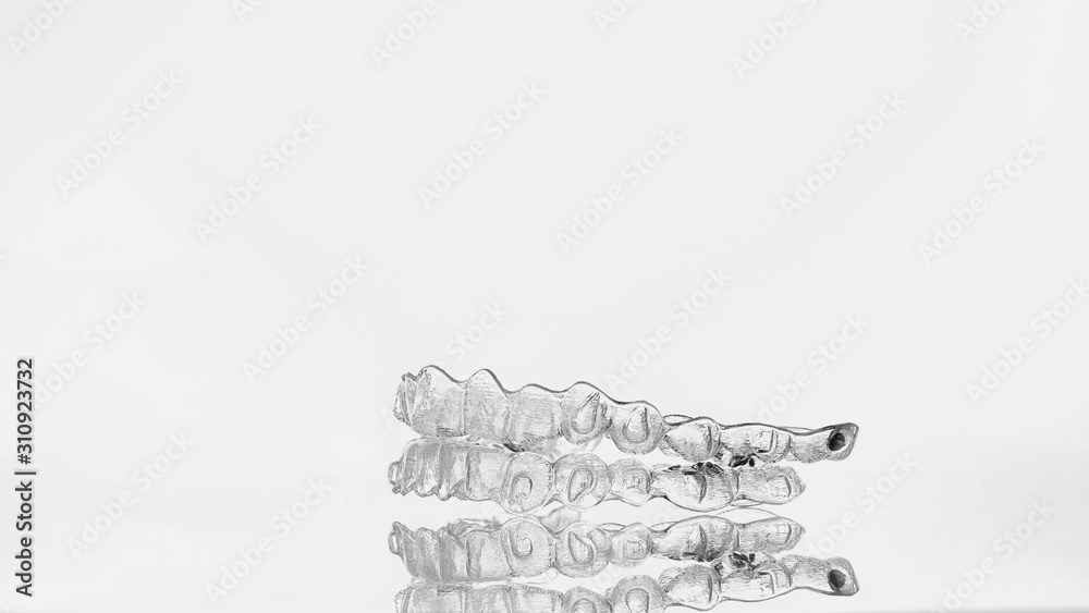 Invisible dental teeth bracket tooth aligners. Invisalign braces