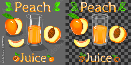 Peach juice in glass