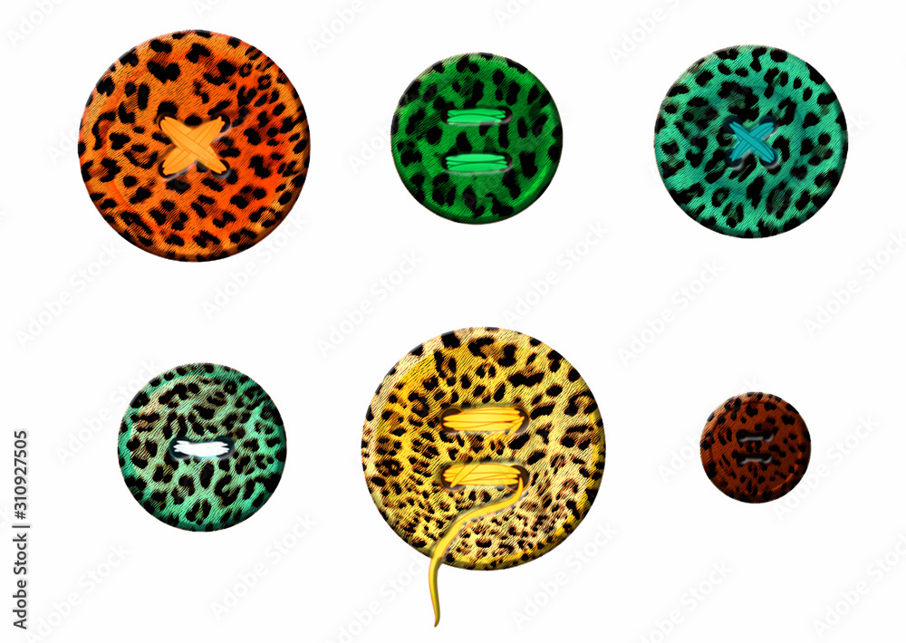 isolated colorful circle buttons set