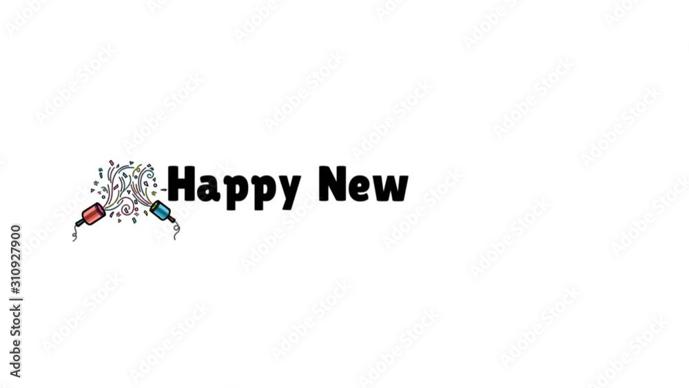 Wishing happy happy new year 2d animation hand written text lettering whiteboard isolated white background with image picture. Quote banner animated Video concept fit for business, non formal Wishing happy happy new year 2d animation hand written text lettering whiteboard isolated white background with image picture. Quote banner animated Video concept fit for business, non formal