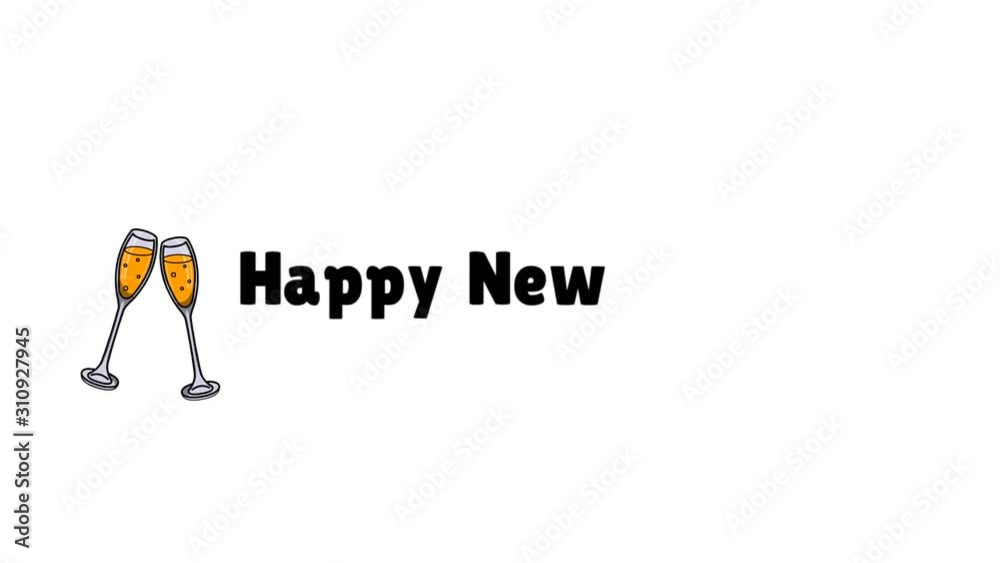 Wishing happy happy new year 2d animation hand written text lettering whiteboard isolated white background with image picture. Quote banner animated Video concept fit for business, non formal Wishing happy happy new year 2d animation hand written text lettering whiteboard isolated white background with image picture. Quote banner animated Video concept fit for business, non formal