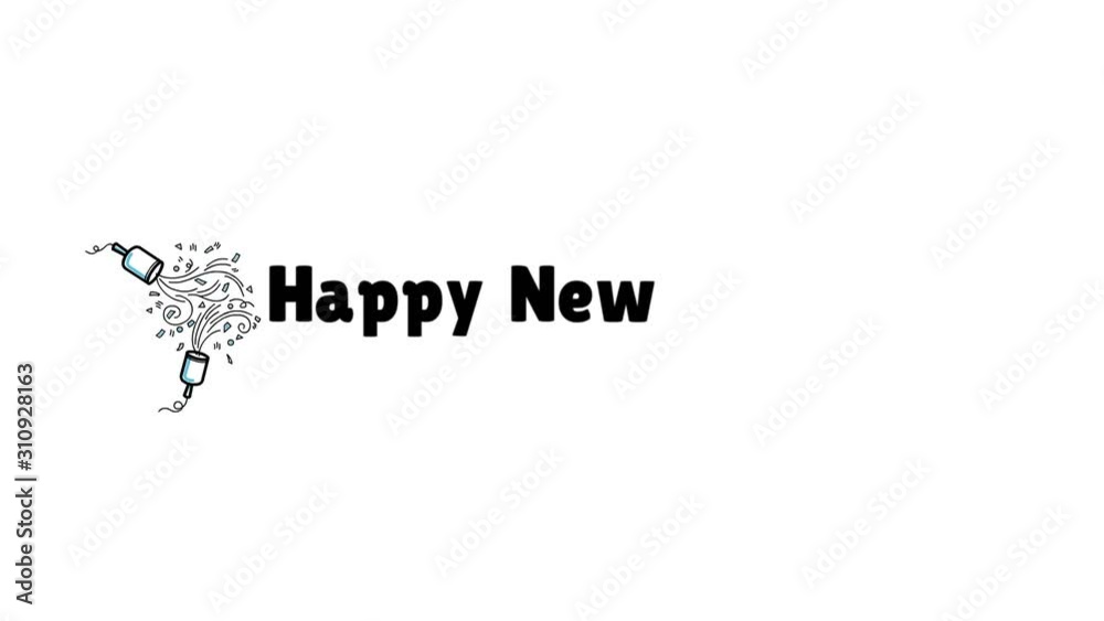 Wishing happy happy new year 2d animation hand written text lettering whiteboard isolated white background with image picture. Quote banner animated Video concept fit for business, non formal Wishing happy happy new year 2d animation hand written text lettering whiteboard isolated white background with image picture. Quote banner animated Video concept fit for business, non formal