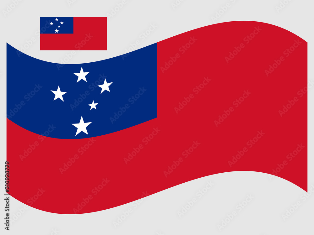Wave Samoa Flag Vector illustration. Wave Samoa Flag Vector illustration.