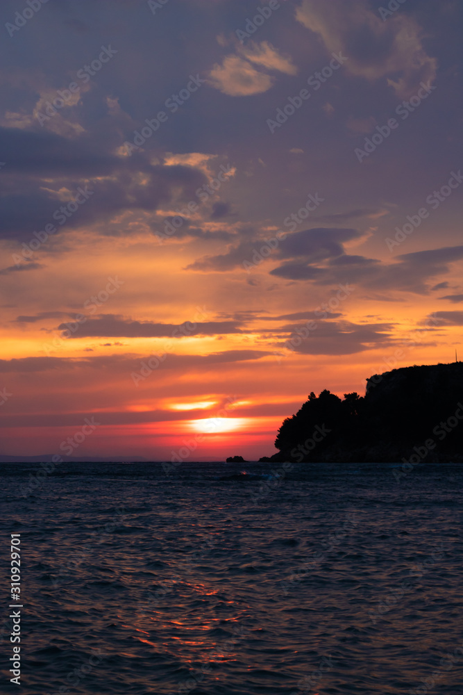 An amazing sunset on the Croatian coast