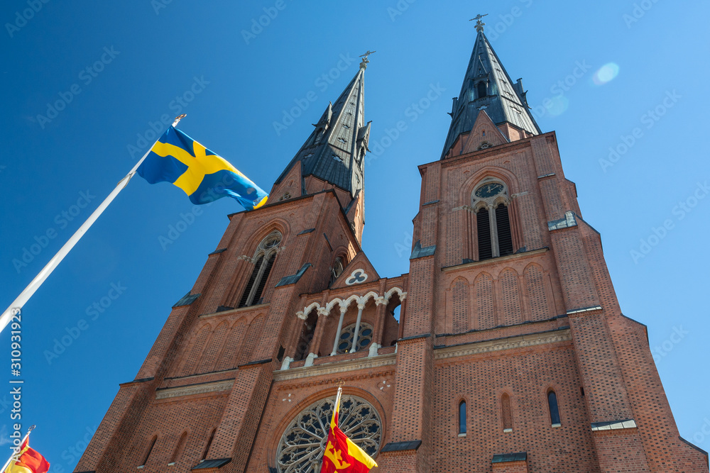 Uppsala Cathedral main entrance, Sweden