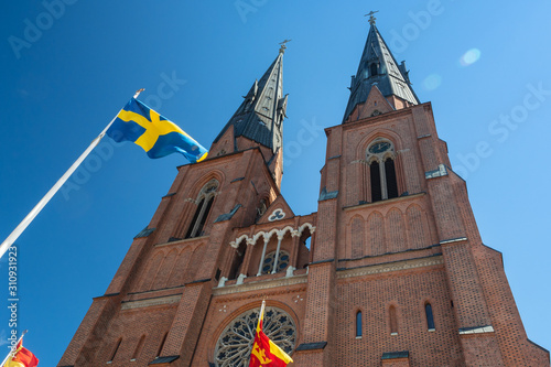 Obraz na płótnie Uppsala Cathedral main entrance, Sweden w salonie