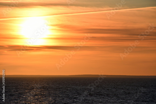 sunset on the gulf of the baltic sea