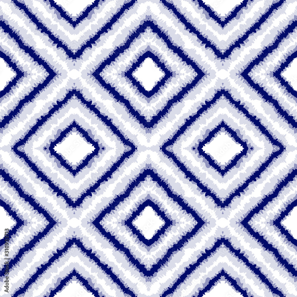 Fototapeta premium Indigo Striped Vector Seamless Pattern.
