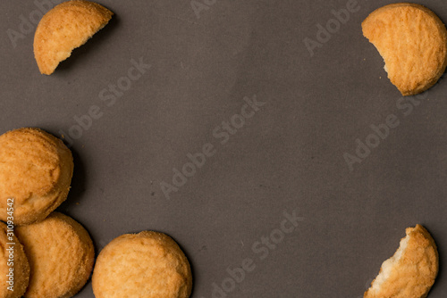 plain cookies in black background