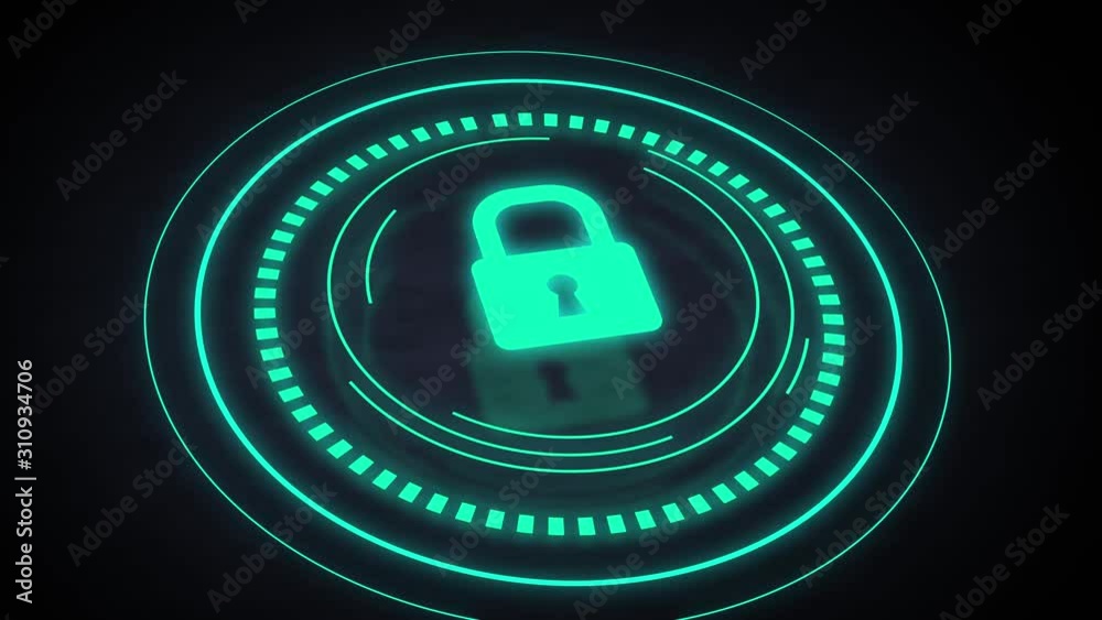 Information cyber security concept. Hud cinematic style animation. Safety and protection video Information cyber security concept. Hud cinematic style animation. Safety and protection video