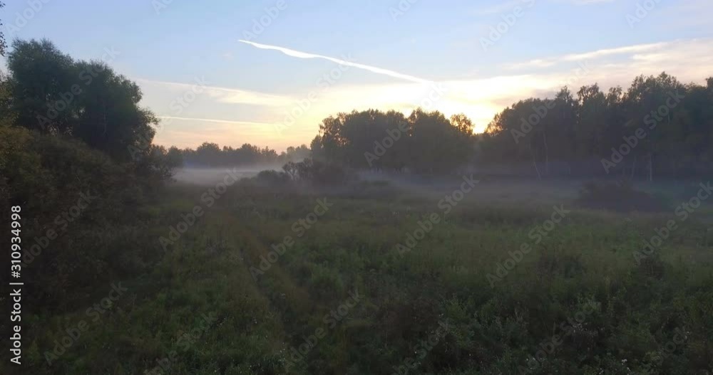 aerial view nature sunrise fog aerial view nature sunrise fog