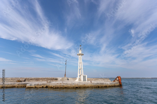 Lighthouse at sea. Light for sailors