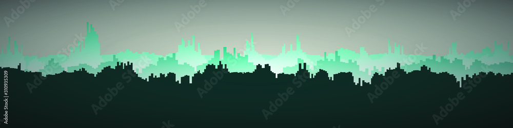 Color City Landscape Generative Art background illustration