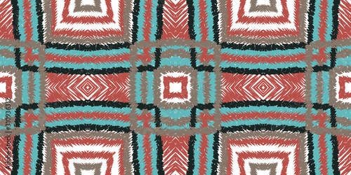 Crimson Fabric Shibori. Red Tribal Vector Seamless Pattern. Aztec Shibori Repeat Wallpaper. Indigo Japanese Arabic Wallpaper. Drawn Tile Japan.
