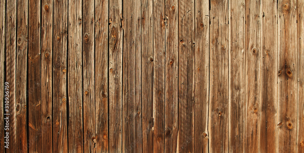 Fototapeta premium Full frame old weathered natural wood boards texture background