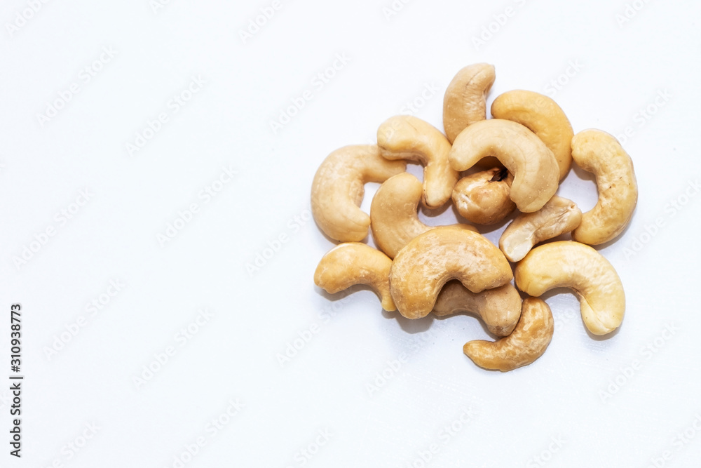 Cashew nuts on a white background. Isolated Cashew nuts on a white background. Isolated