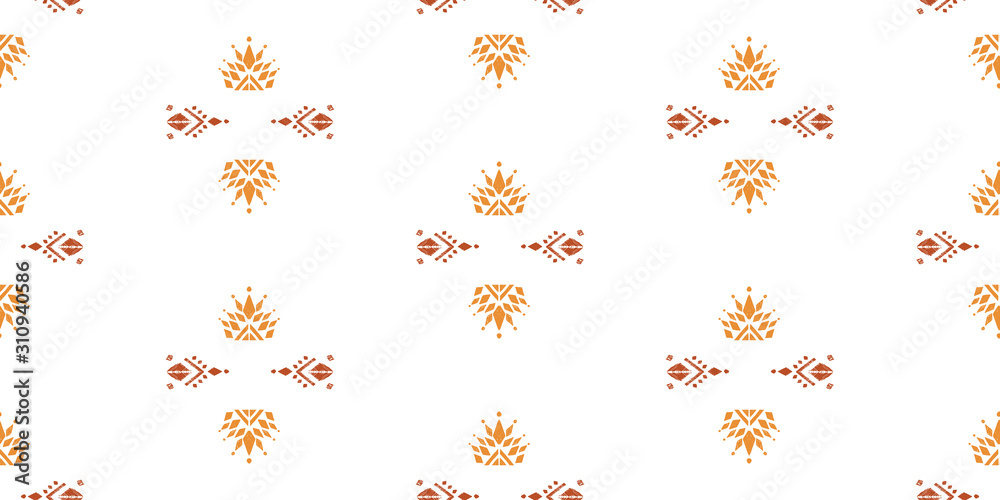 Old style ikat color etnical tribal hand - drawn pattern navajo motif for packing, wallpaper, batik. - obrazy, fototapety, plakaty 