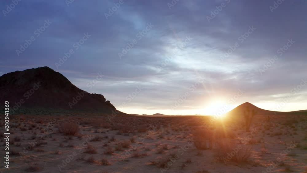 aerial sunset in the mountains