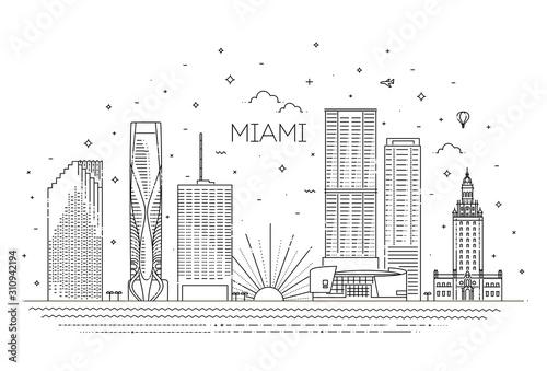 Miami city skyline   illustration
