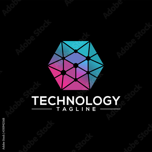 Hexagon Technology Logo Vector Template