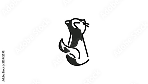 Kitty cute cat cartoon vector illustration