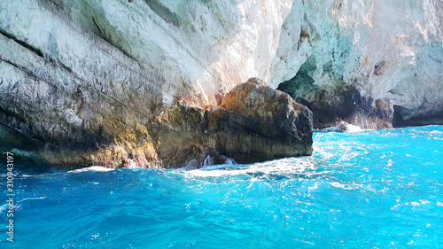 Zakynthos, blue cave, Greece, Europe photo