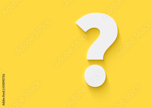 white question mark on yellow background