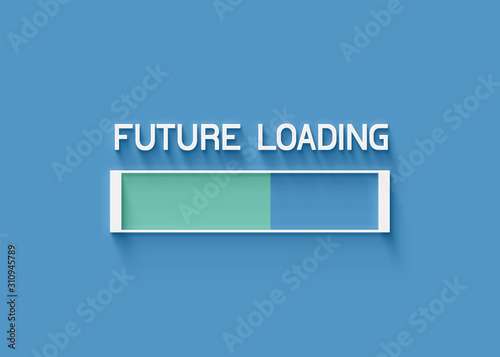 Future loading 3d blue background
