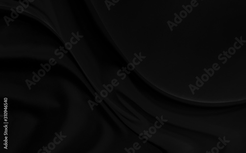 Black gray satin dark fabric texture luxurious shiny that is abstract silk cloth background with patterns soft waves blur beautiful.