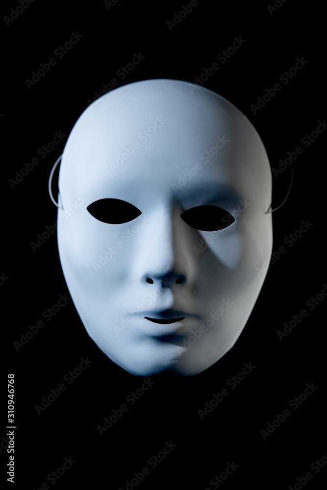 white mask on black background white mask on black background