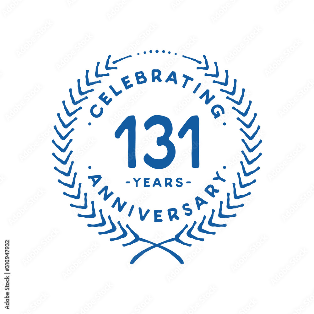 131 years design template. 131st logo. Vector and illustration. 131 years design template. 131st logo. Vector and illustration.