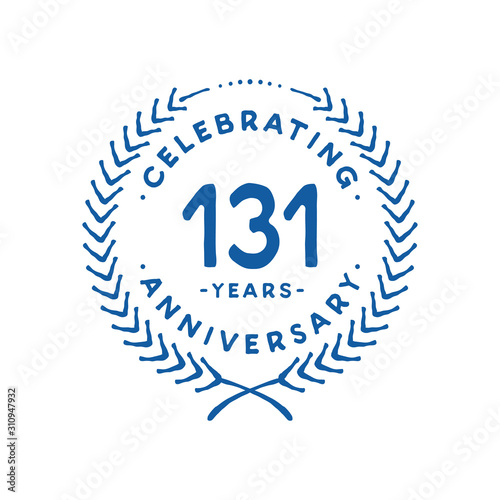 131 years design template. 131st logo. Vector and illustration.
