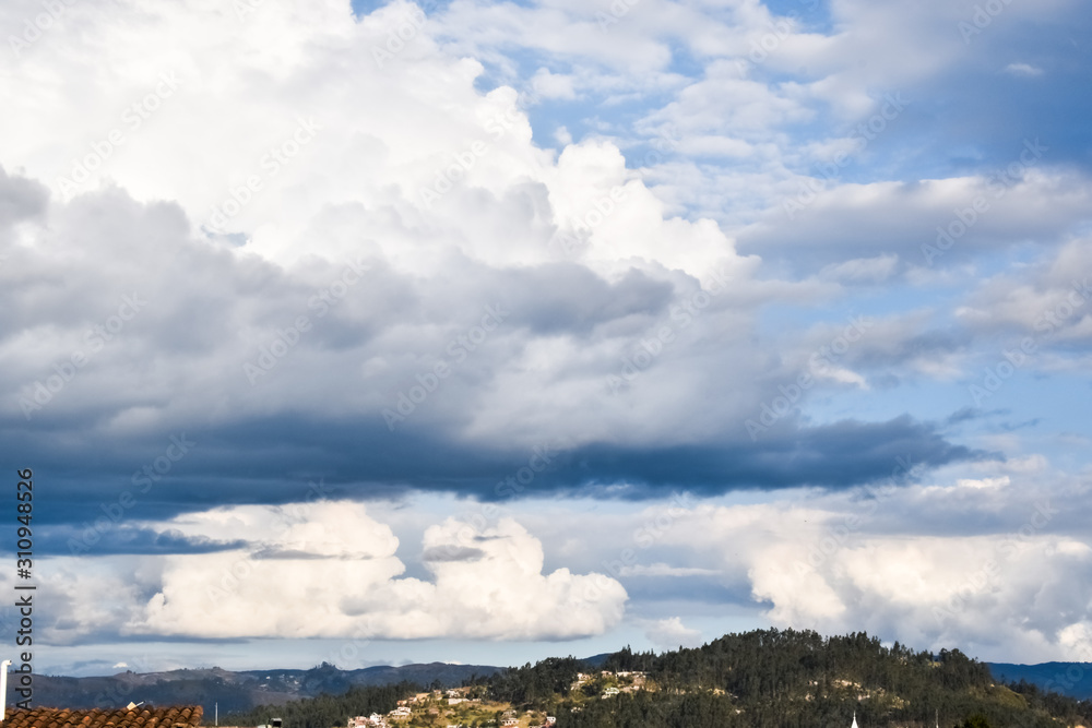 Beautiful nimbostratus clouds over the city