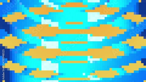 Retro 8-Bit Video Game background. Seamless looped