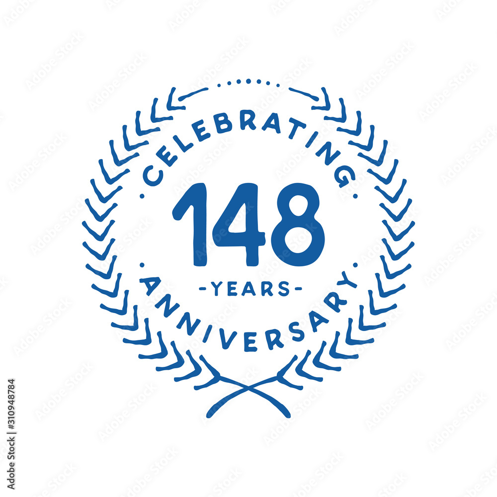 148 years design template. 148th logo. Vector and illustration. 148 years design template. 148th logo. Vector and illustration.