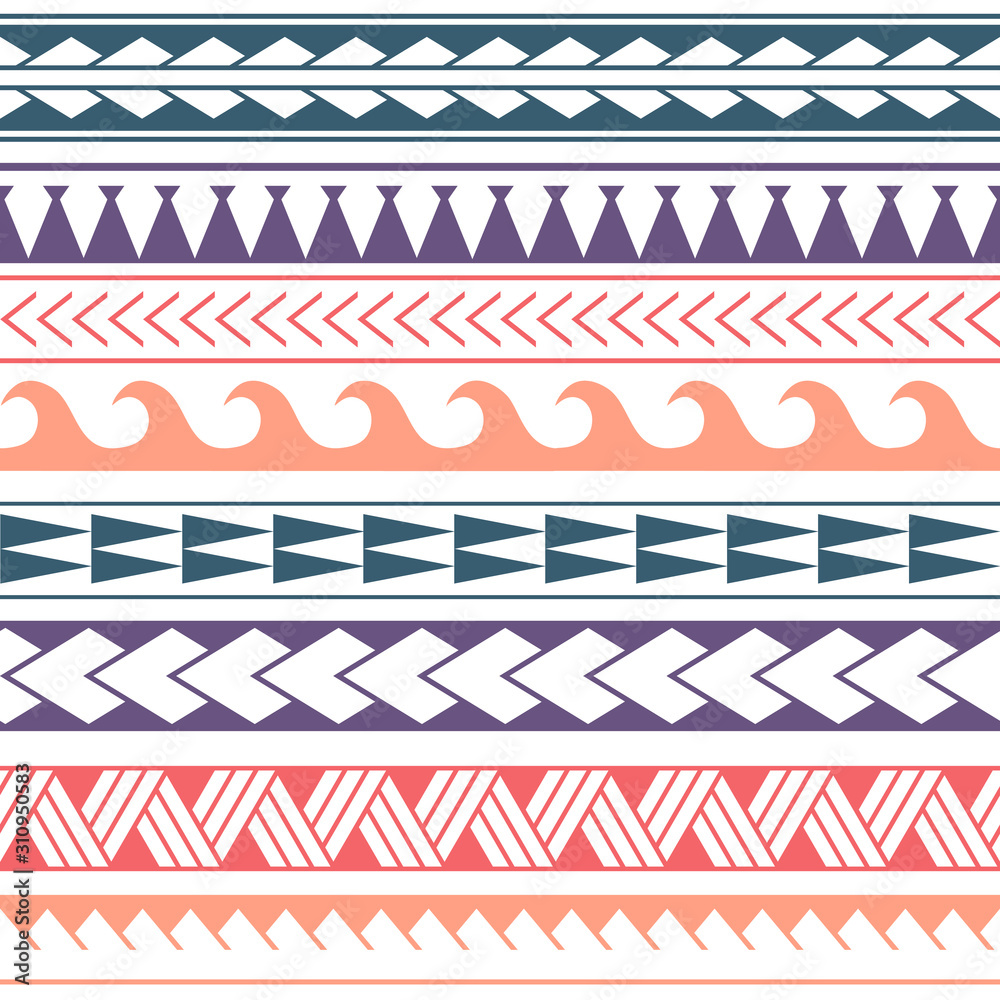 Vector ethnic seamless pattern in maori style. Geometric border with decorative ethnic elements. Design for home decor, wrapping paper, fabric, carpet, textile, cover Vector ethnic seamless pattern in maori style. Geometric border with decorative ethnic elements. Design for home decor, wrapping paper, fabric, carpet, textile, cover