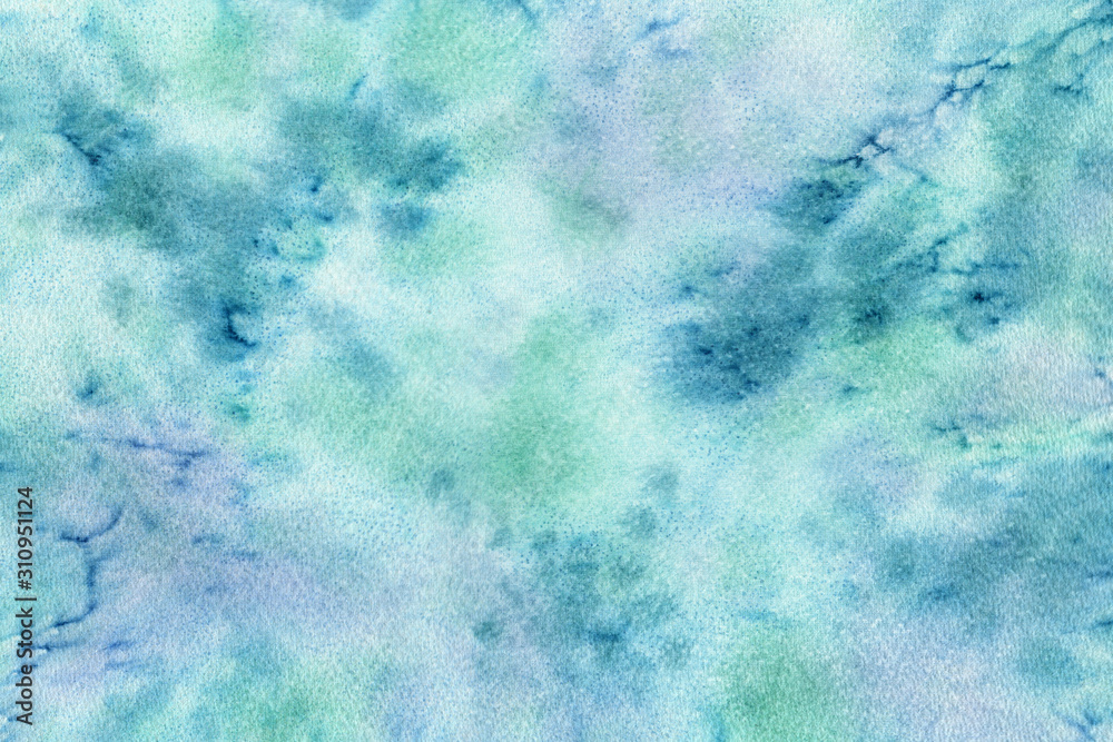 Close Up of colorful watercolor hand-painted art illustration abstract art background. Abstract watercolor stain. The drawn sea.