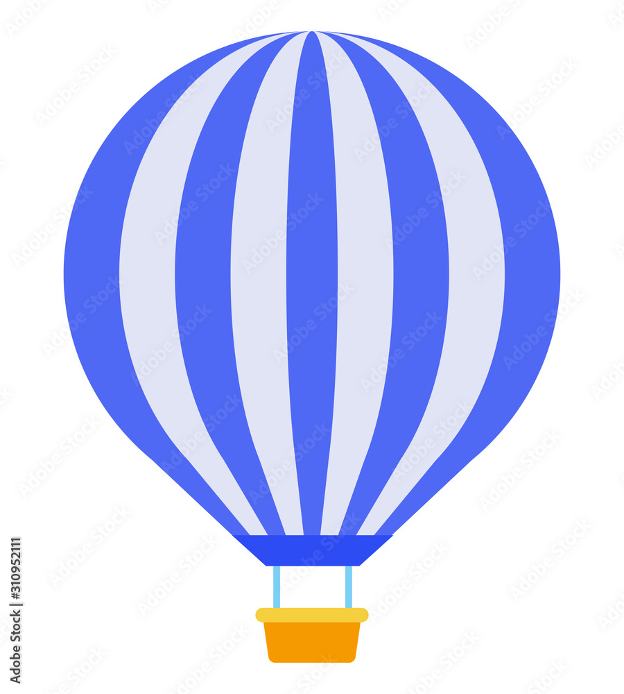 Naklejka premium Balloon with a basket vector icon flat isolated