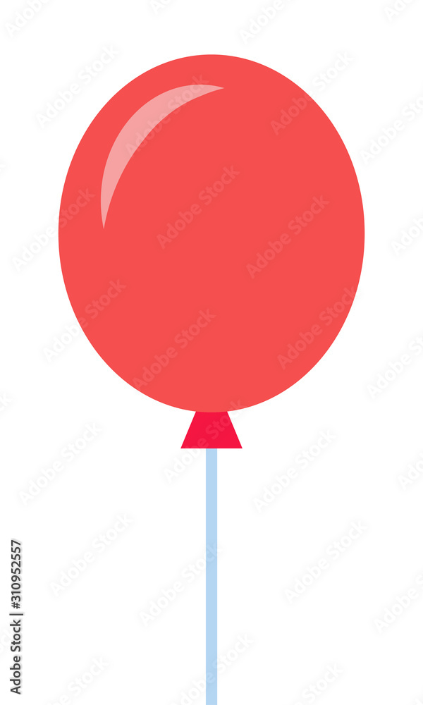 Balloon on a string vector icon flat isolated Balloon on a string vector icon flat isolated
