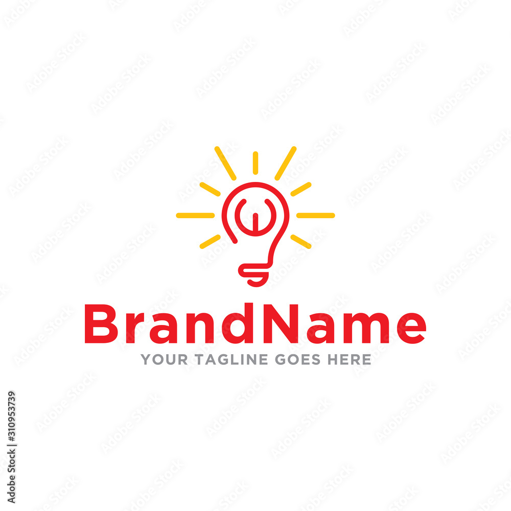 Light bulb logo icon vector. Logo template art eco energy power electricity idea concept. Simple design on white background. Light bulb logo icon vector. Logo template art eco energy power electricity idea concept. Simple design on white background.