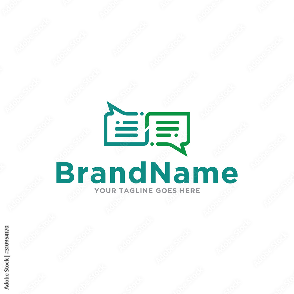 Fototapeta premium Bubble chat logo icon vector. Chat logo illustration. Simple design on white background.