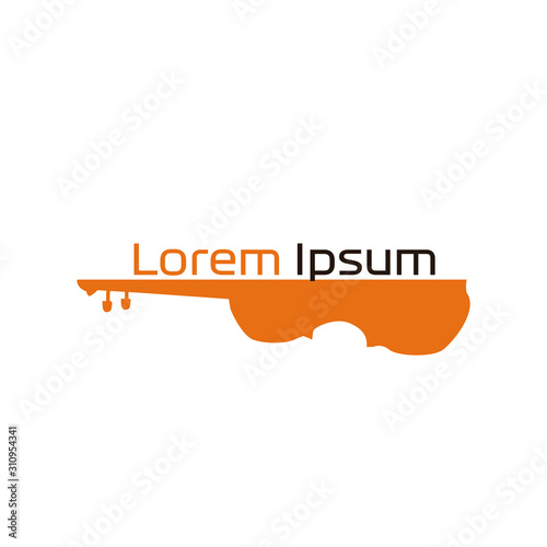 violin logo concept, music badge, Vector illustration