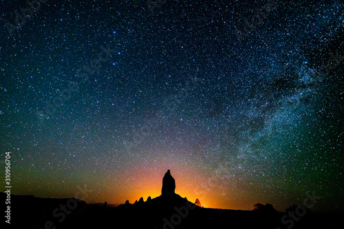 JUNE 16, PINNACLES TRONA CALIFORNIA, USA - Milky Way over Pinnacles Trona California at night