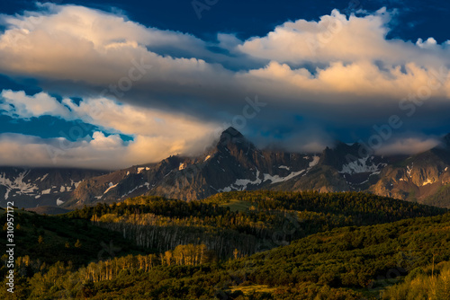 Sunrise on scenic Mount Sneffels of the San Juan Mountains outside of Ridgway and Telluride Colorado  14 158 feet elevation
